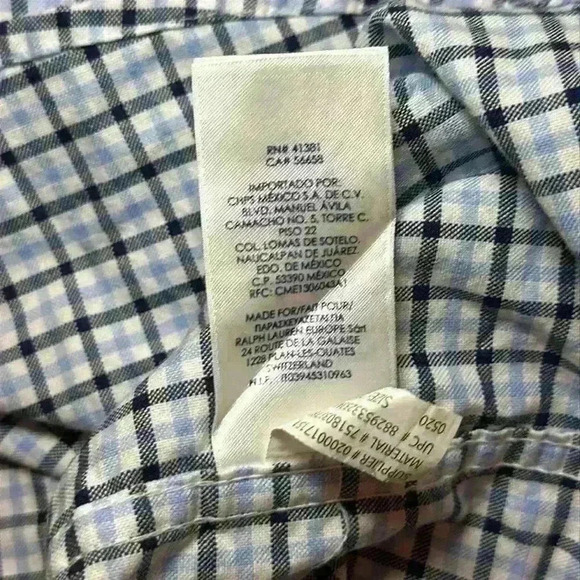 Men’s Chaps Blue Plaid Long Sleeve Button Down Shirt - Size 2XB - Picture 8 of 11